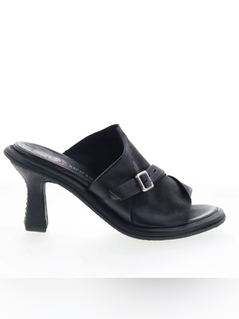 A.S.98 Smitty in Nero/Black Leather Buckle Slide Mules size 38 7.5 8 NEW